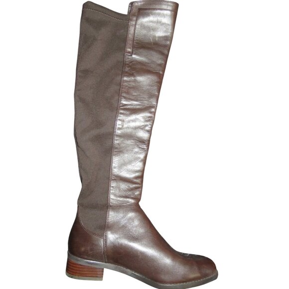 Vince Camuto Kellisi Mixed Italian Leather & Suede Knee High boots in Mocha sz 8 - Picture 8 of 13